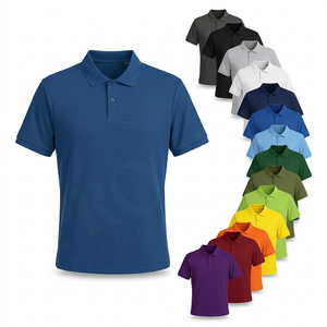 Polo de qualité supérieure, uni, à manches courtes, respirant, en coton mélangé, coupe ajustée, chemise décontractée tendance pour l'été - Product Image 1