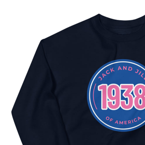 Sweat-shirt à col rond bleu foncé et rose avec motif, en molleton doux, à manches longues, unisexe, décontracté, vêtement de mode d'hiver - Product Image 3