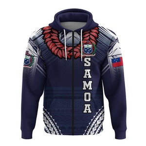 Sudadera con Capucha con Emblema Nacional de Samoa para Hombre, Impresión por Sublimación, Corte Regular, Informal, de Poliéster Tejido, Servicio OEM - Product Image 2