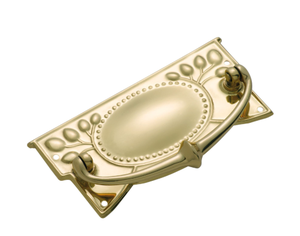 Manija de latón estilo Edwardiano H55xW120mm Acabado latón lacado - Product Image 1