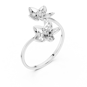 Elegantes pendientes de flor en oro rosa de 14K con diamantes naturales, fabricación de joyería. - Product Image 5