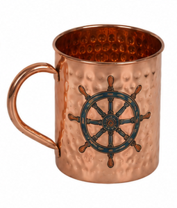 Mug en cuivre martelé artisanal avec motif tortue marine, tasse à boire en cuivre pur, mug Moscow Mule, tasse en cuivre sur le thème de la faune marine - Product Image 3