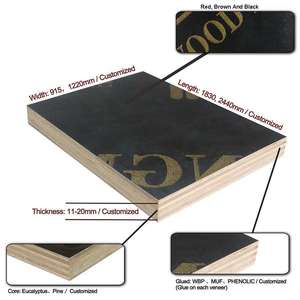Mejor Precio, Ecológico, Madera Contrachapada con Núcleo de Goma Recubierta de Película Negra/Marrón 4X8, 15/18mm de Grosor, Tablero Fenólico E1, Fábrica en Vietnam - Product Image 2