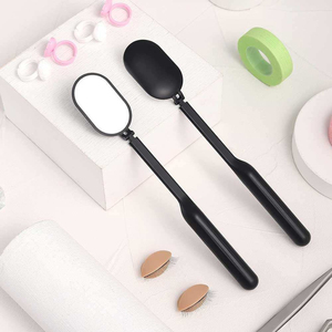 Miroir cosmétique professionnel, outil d'inspection des cils de luxe, cadre en acier inoxydable plaqué or de haute qualité, à fixer au mur - Product Image 2