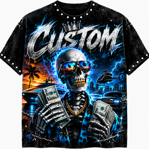 Camiseta personalizada con gráfico de diamantes de imitación, 100% algodón, tela suave, estilo moderno sin mangas, unisex, cómoda de usar. - Product Image 1