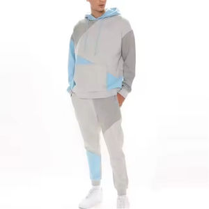 Wholesale OEM Men Plain Sweat Suits with Contrast Stripe Hooded <b>Jackets</b> Men Jogging Tracksuit with Hood - Product Image 1