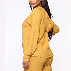 ชุดวอร์มแฟชั่นแบบซิป ดีไซน์ลายเส้น ชุดจ็อกเกอร์สำหรับผู้หญิง เสื้อสเวตเชิ้ตและกางเกงขายาวเข้าชุด - Product Image 6