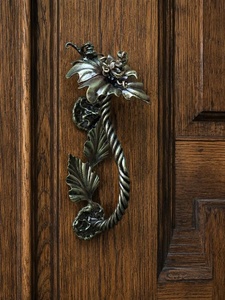 Poignée de portail en fer forgé galvanisé et peint à la poudre, style traditionnel, résistante à la rouille, motifs décoratifs, facile à installer - Product Image 2