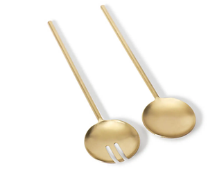 <b>Mirror</b> Polished Brass Salad Server Sets <b>Small</b> Size Customized Designed For Fruit Bowl Mixing Royal Flatware Salad Server Sets - Product Image 4