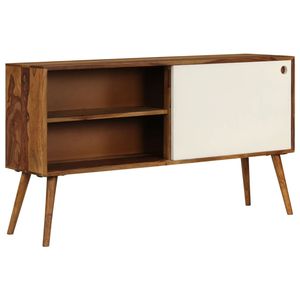 Credenza in Legno Massello di Acacia Marrone e Bianco 46.5x11.8x26.0 Pollici - Product Image 4