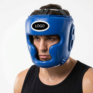 Protège-visage intégral pour la boxe, en cuir PU, fermeture auto-agrippante, léger, pour la boxe - Product Image 1