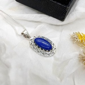 Colgante de lapislázuli natural, plata de ley 925, colgante de piedra preciosa hecho a mano, joyería de lapislázuli azul, regalo para mujer - Product Image 2