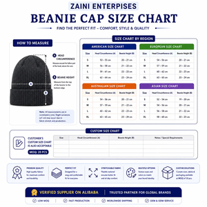ZAINI 280 GSM Premium Acrylic Knit Beanie <b>Cap</b> Character Style Unisex Adult Winter <b>Hat</b> with Embroidery and Woven Logo - Product Image 3