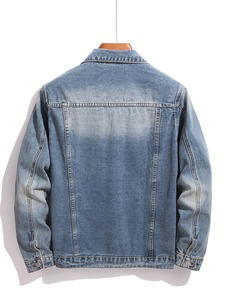 OEM Winter Season Wear Denim Jean Man <b>Jackets</b> Long Sleeve Best Selling Stylish Wear Male Single Breasted Casual Autumn Wear - Product Image 2