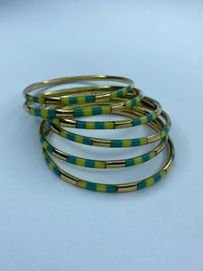 Vintage Gold Plated Brass <b>Stacking</b> Bangles for Unisex Wedding Occasion Handmade Jewelry - Product Image 1