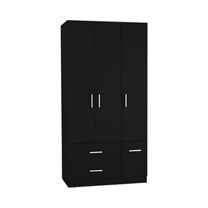 Sebree 71-Armoire Armoire avec 4 Portes Tringle Suspendue 3 Armoires 6 Étagères - Product Image 3
