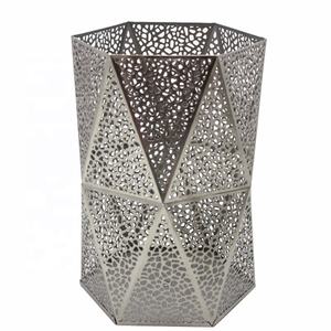 Soporte votivo decorativo de hierro para el hogar, soporte de vela de diseño moderno para decoración de boda, niquelado, venta al por mayor - Product Image 1