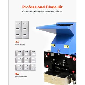 Kit Lame per Trituratore Industriale in Acciaio Legato, 9 Lame Rotanti e 2 Fisse ad Alta Durezza SKD-11 Compatibili - Product Image 2