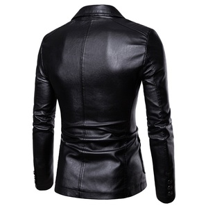 เสื้อแจ็คเก็ตหนังสีน้ำตาลสำหรับผู้ชาย แขนยาว สไตล์ทุกฤดู - Product Image 2