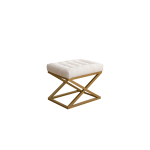 Premium Quality Iron Frame Fabric Seat <b>Stool</b> Durable Metal Base Upholstered Foot Rest Ottoman <b>Stool</b> for Home <b>Office</b> and Hotels - Product Image 1