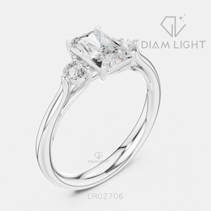 Bague de fiançailles en or blanc 14 carats avec diamant de laboratoire de 1,045 carats, coupe radiant, bague de mariée, certifiée IGI, bijoux fins, cadeau pour femme - Product Image 2