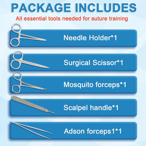 Kit de Primeros Auxilios Básico para Productos Quirúrgicos, para Entrenamiento de Estudiantes de Medicina, Instrumentos de Acero Inoxidable de la Mejor Calidad, Kits de Sutura - Product Image 5