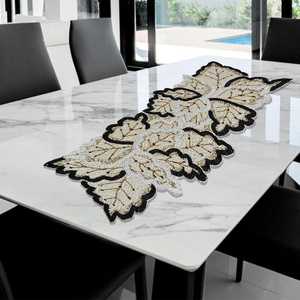 Handmade Beaded Rectangle Glass Tablemat Floral <b>Mosaic</b> Pattern Gold Multicolor Decorative Placemat Sami Handicrafts Uttar - Product Image 4