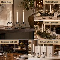 Support de bougie conique moderne en métal, style minimaliste, pour décoration intérieure et centre de table de mariage (vente en gros)
