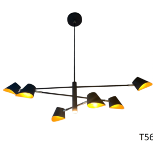 โคมไฟระย้าดีไซน์ศิลปะทันสมัย สไตล์นอร์ดิกอุตสาหกรรมเรียบง่าย โคมไฟเพดานเหล็ก LED สำหรับห้องนั่งเล่นและห้องรับประทานอาหาร - Product Image 1