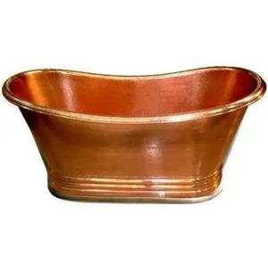Baignoire autoportante en cuivre sculptée antique de luxe, ovale, pour villa, hôtel, salle de bain - Artisanat indien - Product Image 5