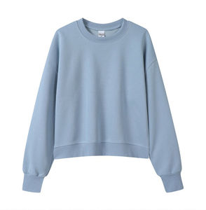 Sudadera Corta Deportiva Transpirable 100% Algodón OEM/ODM para Mujer, Sudadera con Capucha de 450 g/m² con Hombros Caídos, Personalizada para Otoño - Product Image 4