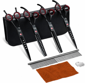 Premium Pet Grooming <b>Scissors</b> Set – Made from High-Quality Stainless Steel, Professional <b>Dog</b> & Cat Hair Cutting Kit with Case - Product Image 6