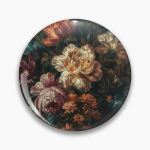 Plateau de service rond en métal émaillé de luxe, motif floral vintage, plateau décoratif imprimé fleurs, plateau de table basse, vente en gros, décoration intérieure - Product Image 1