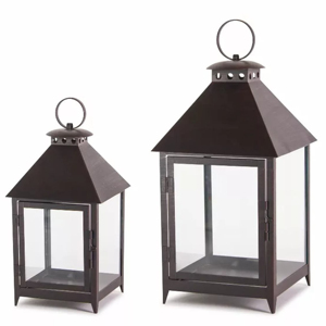 Vente en gros d'usine : Lanterne en métal et verre avec finition noir mat, lanternes à bougies en métal pour l'extérieur, décoration intérieure personnalisée - Product Image 5