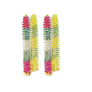 Guirnalda de Flores de Rosa con Campanas, Decoración para Holi, Decoración para Festivales, Fondo de Escenario, Decoración para Fiestas en Interiores y Exteriores - Product Image 1