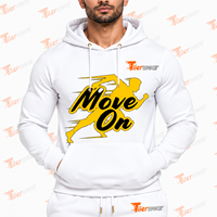 Ensemble jogging homme blanc avec capuche, imprimé Move On, en coton, décontracté, pour l'automne, deux pièces, avec fermeture éclair