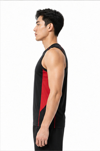 Débardeur sans manches en tricot bleu roi pour homme, col rond, uni, décontracté, séchage rapide - Product Image 3