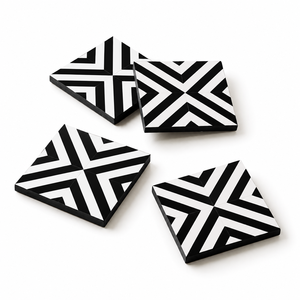 Posavasos Cuadrados de Madera Hechos a Mano con Rayas, Ecológicos, Decoración de Mesa para el Hogar y Vajilla de Comedor - Product Image 2