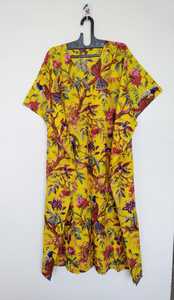 Robe kaftan en coton indien faite à la main, imprimé oiseaux, kimono léger et confortable, vêtement de plage pour femmes - Product Image 4