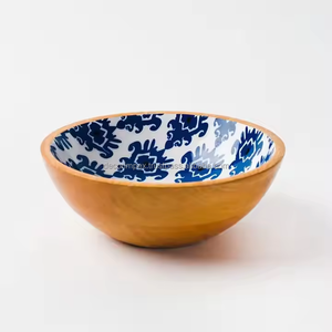 ชามไม้มะม่วงทรงกลมพร้อมดีไซน์พิมพ์ลายสำหรับเครื่องครัวอเนกประสงค์ - Product Image 2