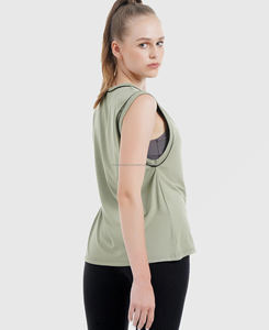 Camiseta sin Mangas de Primera Calidad para Mujer, Corta, Transpirable, 100% Poliéster, Tejido de Punto Ecológico, Estampado por Descarga, Estilo Urbano - Product Image 2