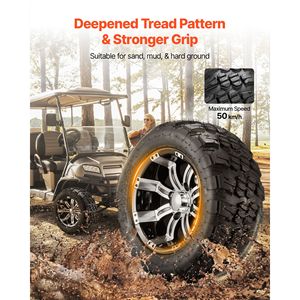 12\" 20x10 Black Aluminum Alloy Golf <b>Cart</b> <b>Wheels</b> Set 4 Compatible with Club Car EZGO Yamaha 4 P Agricultural Tractor Tires - Product Image 3