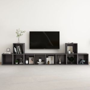 5 pezzi di alta lucentezza grigio ingegnerizzato legno TV Set mobile per soggiorno - Product Image 1