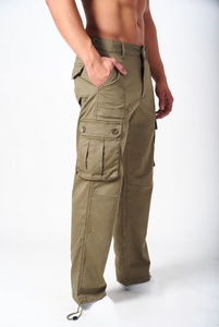 Pantalon cargo pour homme, coupe décontractée, multi-poches, matière en coton doux, anti-rides, respirant, style confortable pour les voyages - Product Image 2
