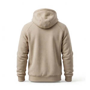 Amkoor Men's 100% Cotton <b>Hooded</b> <b>Fleece</b> Sweatshirt Solid Color Regular Fit Casual Pullover with Kangaroo Pocket - Product Image 2