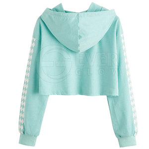 Conjunto de Sudadera Corta con Capucha para Mujer, para Entrenamiento de Invierno, con Estampado de Letras Personalizado, Forrada - Product Image 2