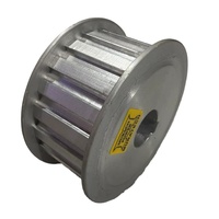 Polea de Distribución con Rodamiento de Rodillos 24T H150, Ancho de Correa de 35 mm, Material de Aluminio y Acero, con Brida, Anodizado Negro
