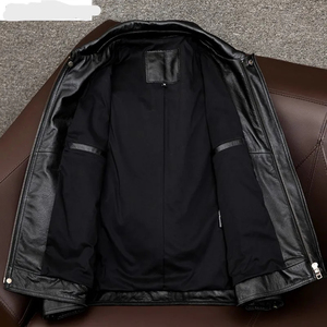 Custom Men's 100% Genuine Leather Jacket Customized Classic Casual Cowhide High Quality <b>Plus</b> <b>Size</b> <b>Waterproof</b> Eco-Friendly Winter - Product Image 2