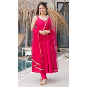 Bata de diseñador-Parte inferior y Dupatta para ropa de fiesta Talla XS - Product Image 6