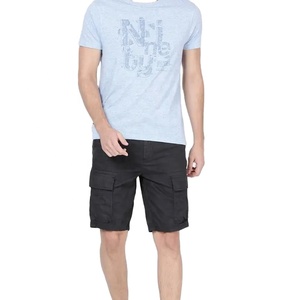 Shorts Cargo en Toile Unie pour Homme Style Urbain 100% Coton Respirant Écologique Séchage Rapide Anti-Plis Taille Haute - Product Image 4